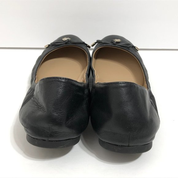 Vince Camuto Eryn Black Leather Ballet Flats 10 - Picture 6 of 11